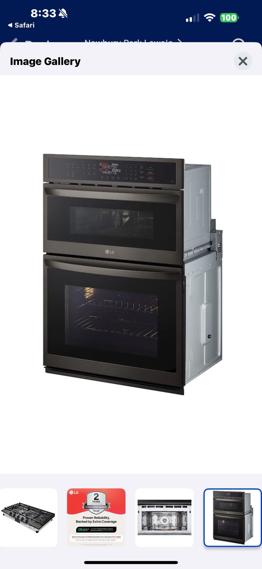 NEW LG BLACK STAINLESS 30” ELECTRIC ❤️ AIRFRY❤️ OVEN MICROWAVE COMBO WITH FACTORY WARRANTY. 12/21/24.