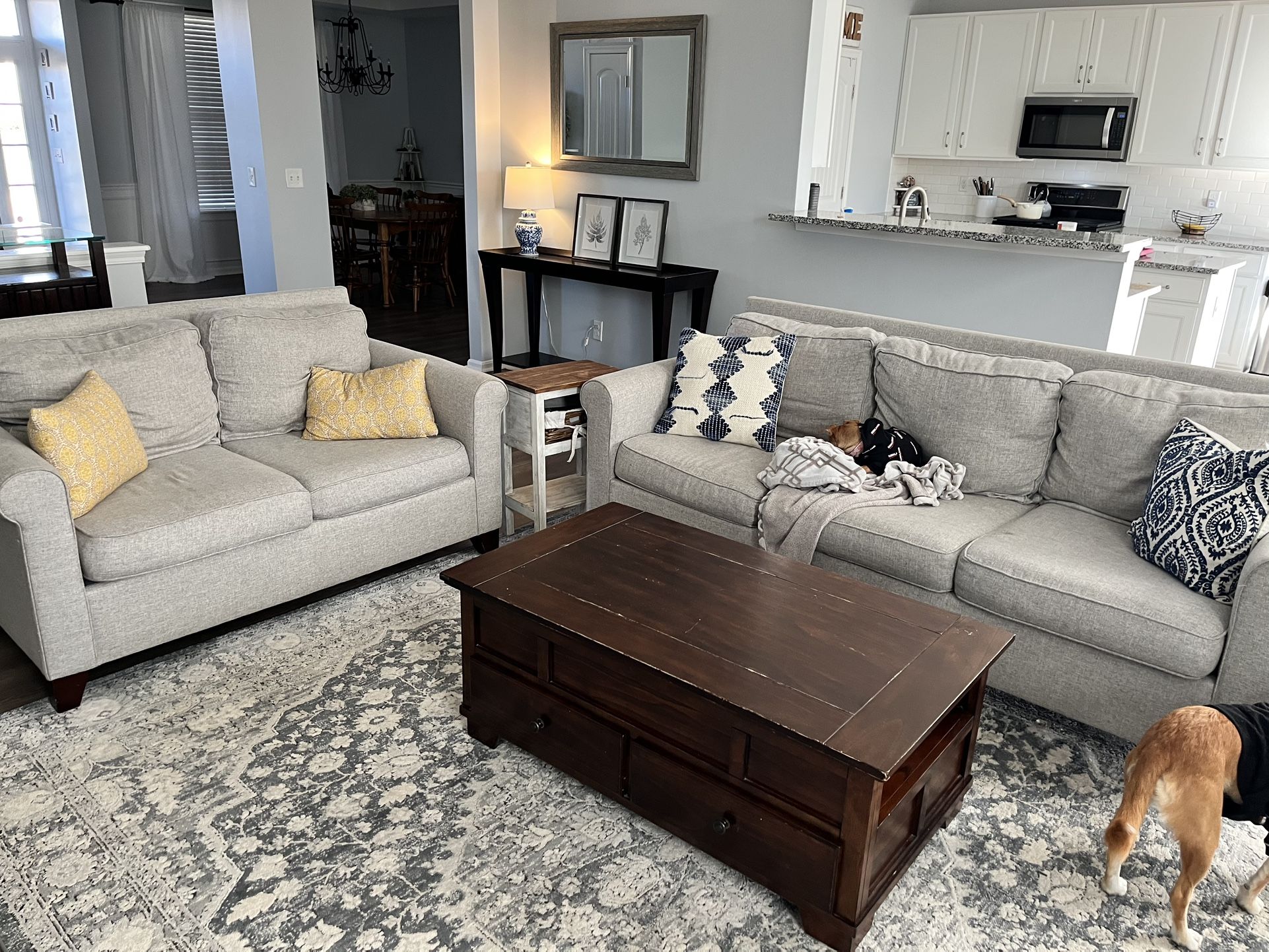 Set Of Pottery Bar Couch & Loveseat