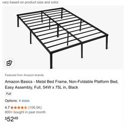 Bed frame, full size, metal