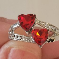 Brand New Staniless Steel Womens Hearts Ring Size 5