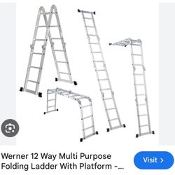 Werner Aluminum Reach Type 1A- 300-lb Capacity Multi-Position Ladder w 3 position set up! The M1-8-16 Folding MultiLadder is designed for one or two p