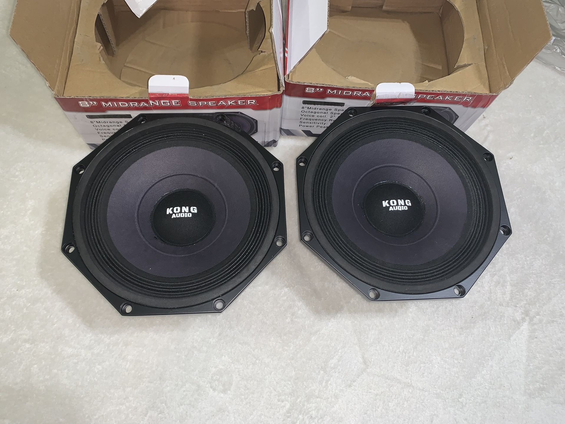 Brand New Pair 8” Kong Audio Midrange/Midwoofer Loud Speakers ($130 per pair)