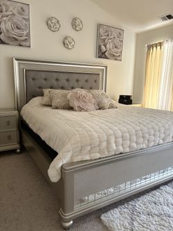 Bed, Nightstand, Vanity Set