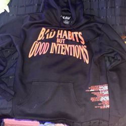 NAV x Vlone Bad Habits Hoodie Black 