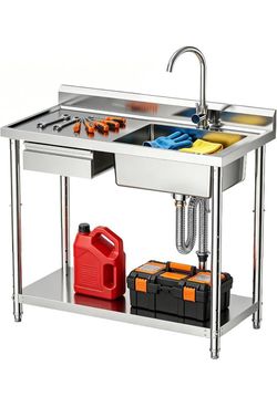 Open box/New 
CAMMOO 39" 4-Height Adjustable Utility Sink with Drawer.