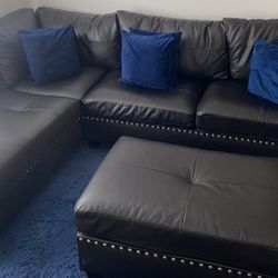 Chocolate Sectional With Ottoman!