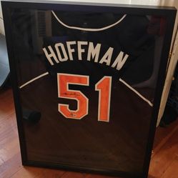 Signed, Framed Trevor Hoffman San Diego Padres Baseball Jersey (Autograph Beckett Auth)