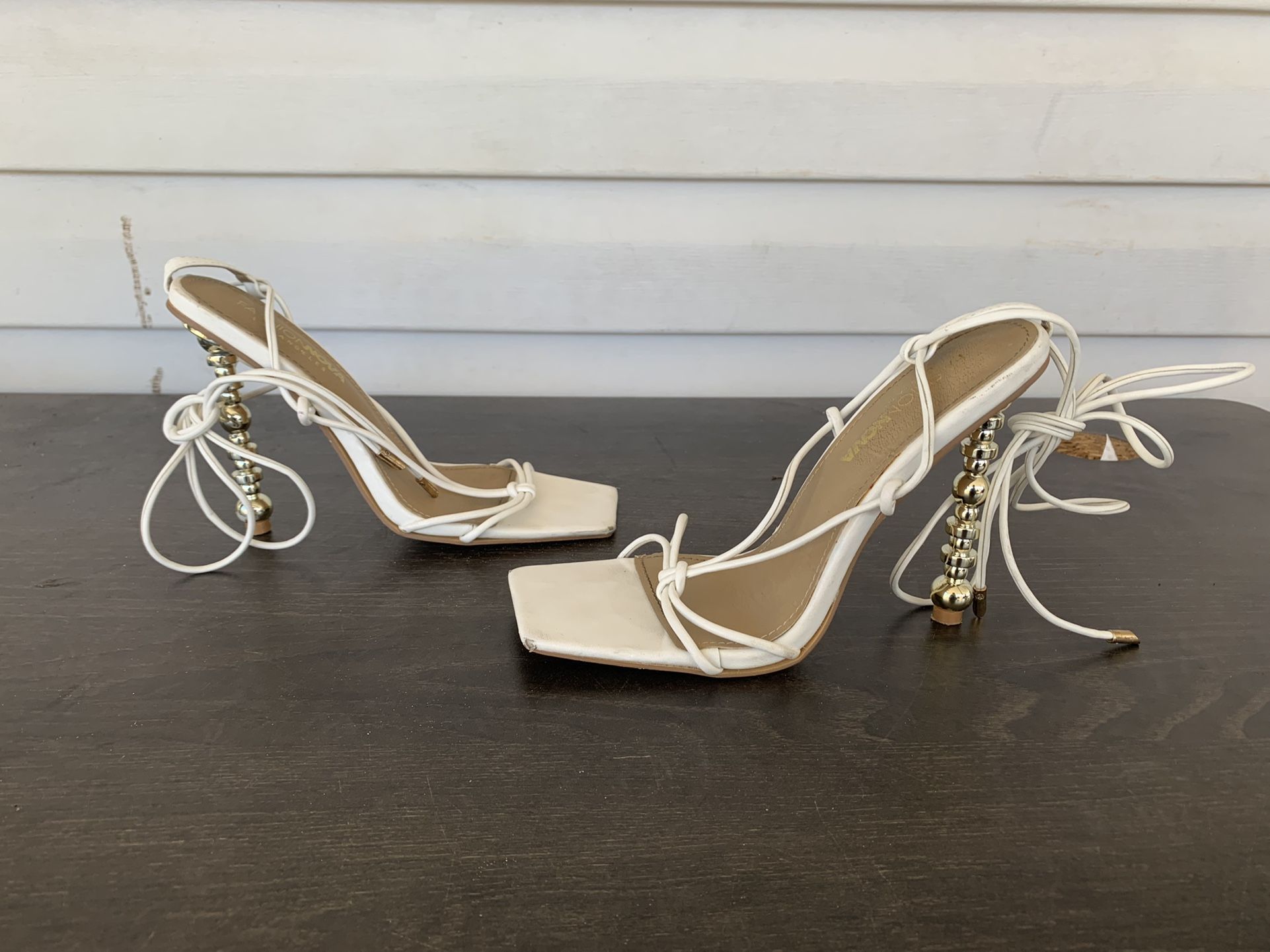 Fashion nova laced up heels size 7