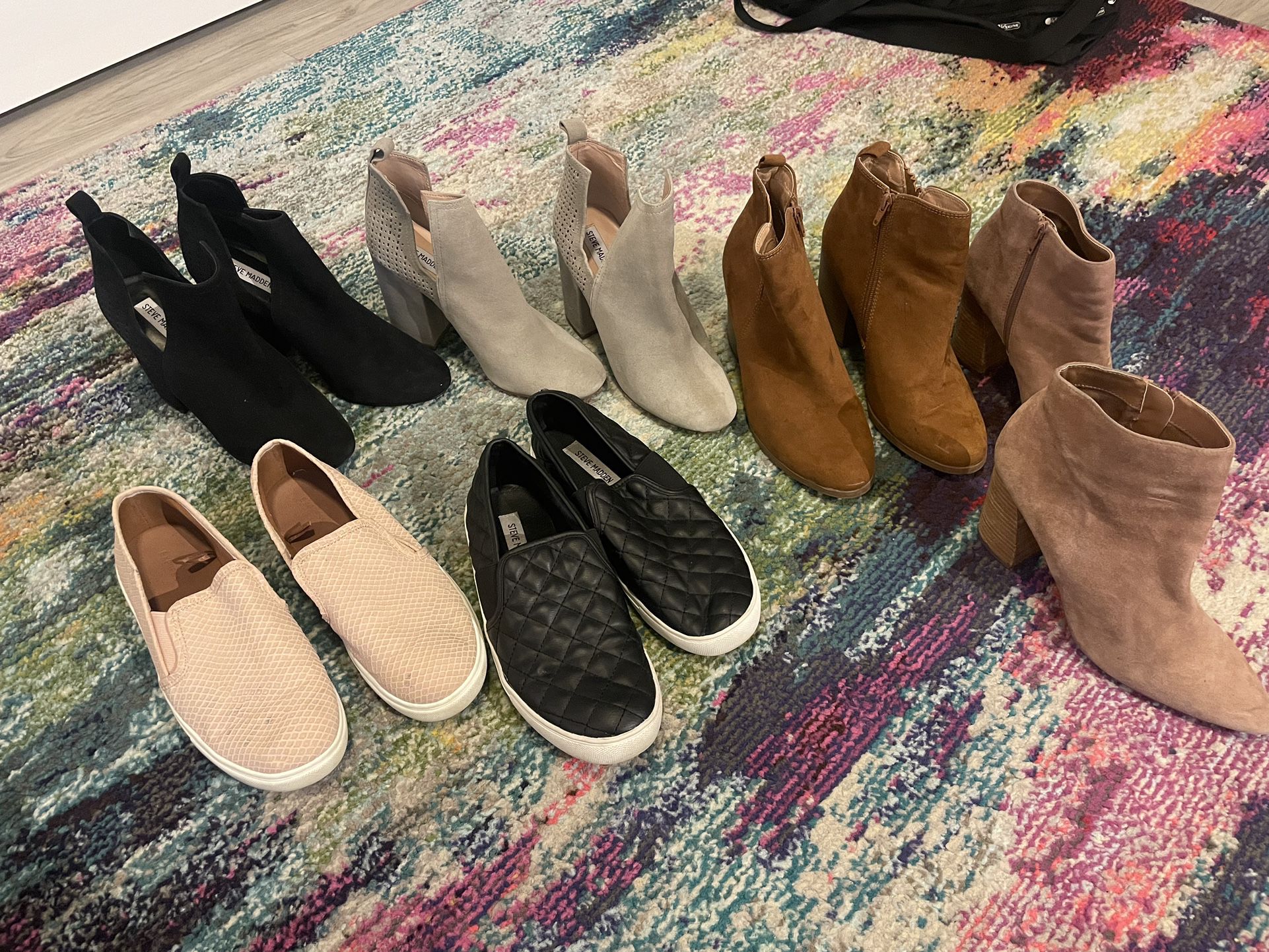 6 Pairs Boots And Sneakers All Size 9