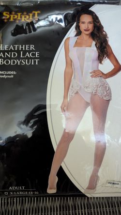 White Lace & Leather Body Suit.
