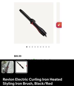 Revlon Electric Curling Iron Heated Styling Iron Brush, Black/Red