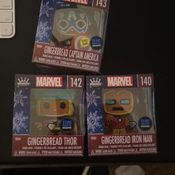 Funko Mini Marvel Gingerbread Exclusive Thor Ironman Captain America