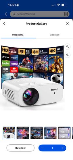 Brand new in box CEBORY 5G WiFi Projector With Bluetooth, Native 1080P Outdoor Movie Projector (Projector Screen and Tripod Included), Mini Portable V