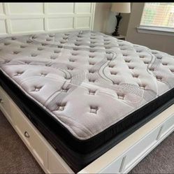 DELUXE 15IN BRAND NEW KING PILLOW TOP MATTRESS AND BOXSPRING SAME DAY DELIVERY 