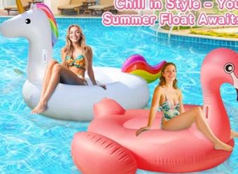 🛑1 x $9 or 2x$15 🛑Giant Unicorn Pool Float  Summer Beach Float Swimming Pool Party Toys Ride-on Lounge Raft Water Pool Floatie for 2-4 Multi Players