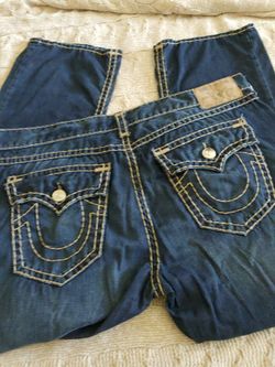 MENS 46 X 33 USA TRUE RELIGION RICKY BIG T  DARK  JEANS PANTS