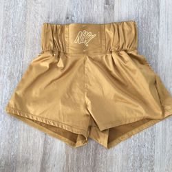 Nike Dri Fit Knockout Women's High Waisted athletic gold boxing shorts Small