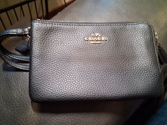 Black leather coach wallet