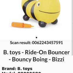 Toddler Bouncy Bee By Bouncy Boing-NEW