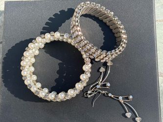 2 antique rhinestone bracelets