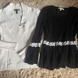 Ladies Medium Ralph Lauren & Lauren Conrad sweaters. $5 for both.