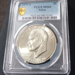 Eisenhower $1 Silver MS66 PCGS Certified 