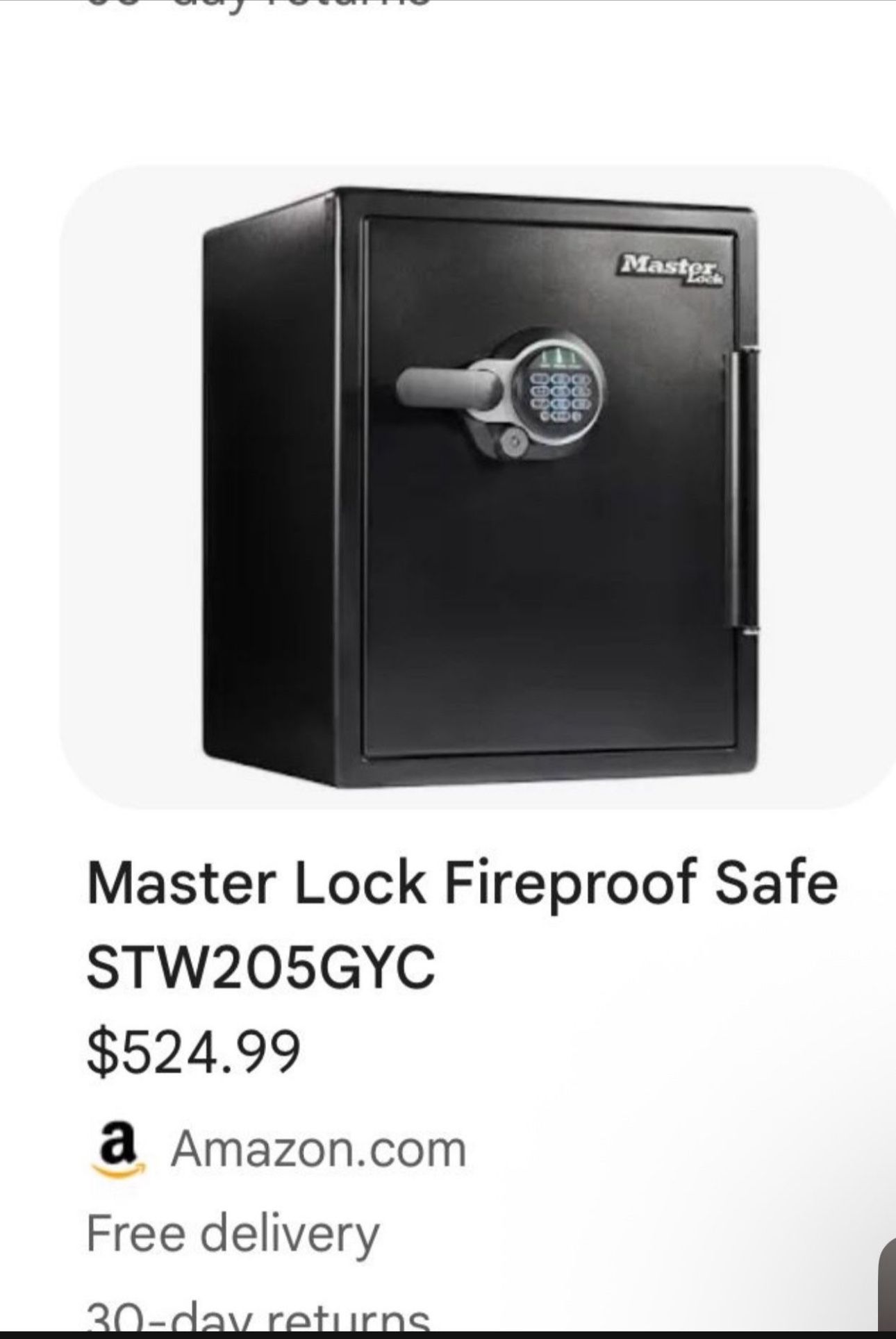 New master lock safe