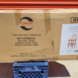 LINON brand MILAN 30" Cream Barstool