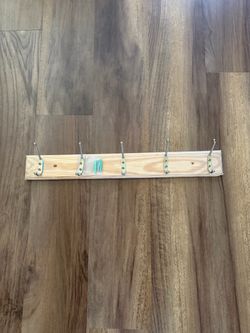 5-Hook Wooden Wall Mounted Coat Rack