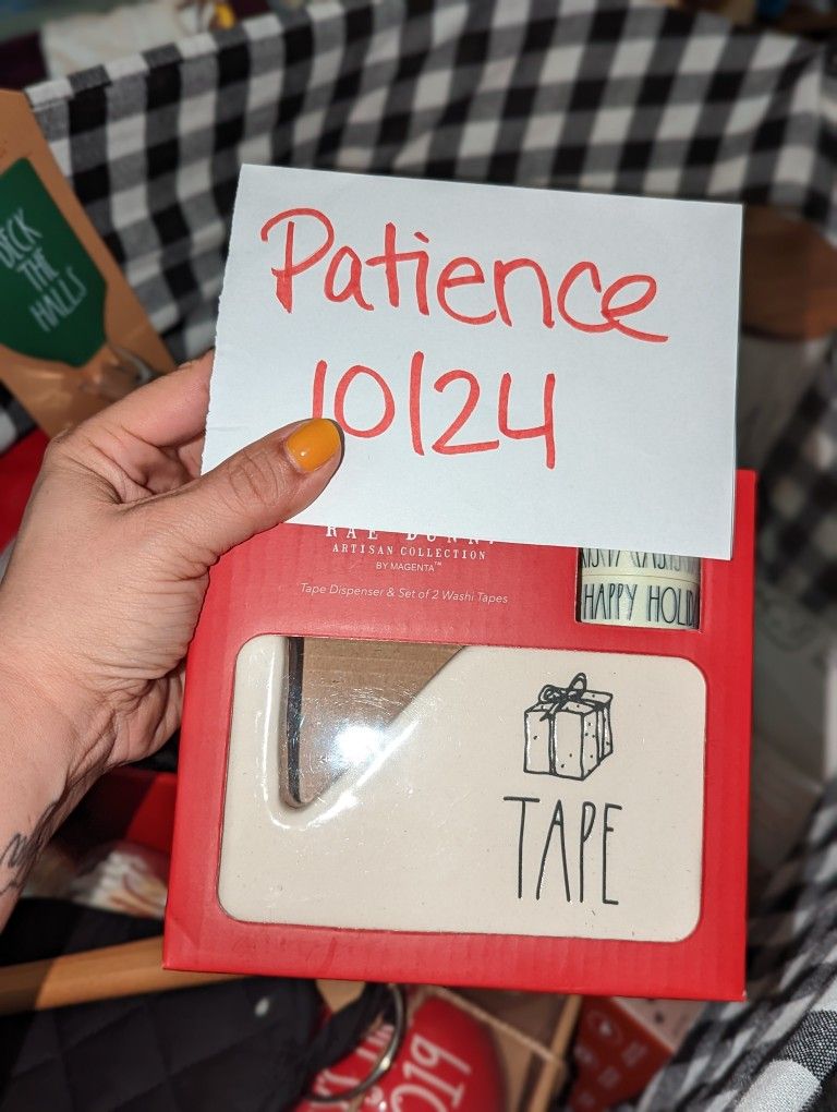 Rae Dunn NEW Happy Holiday Tape Ceramic Dispenser