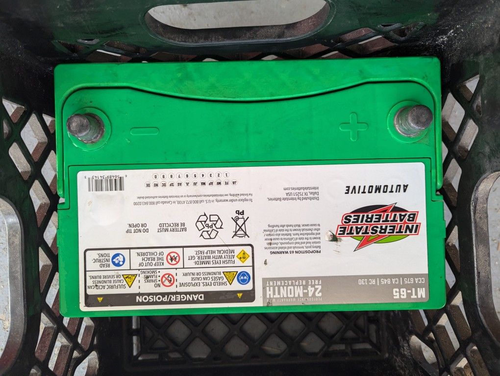 Interstate Battery MT-65 Reads 12.55 Volts