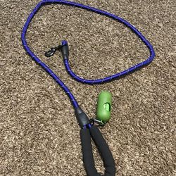 Blue bungee 6ft leash with padded handl