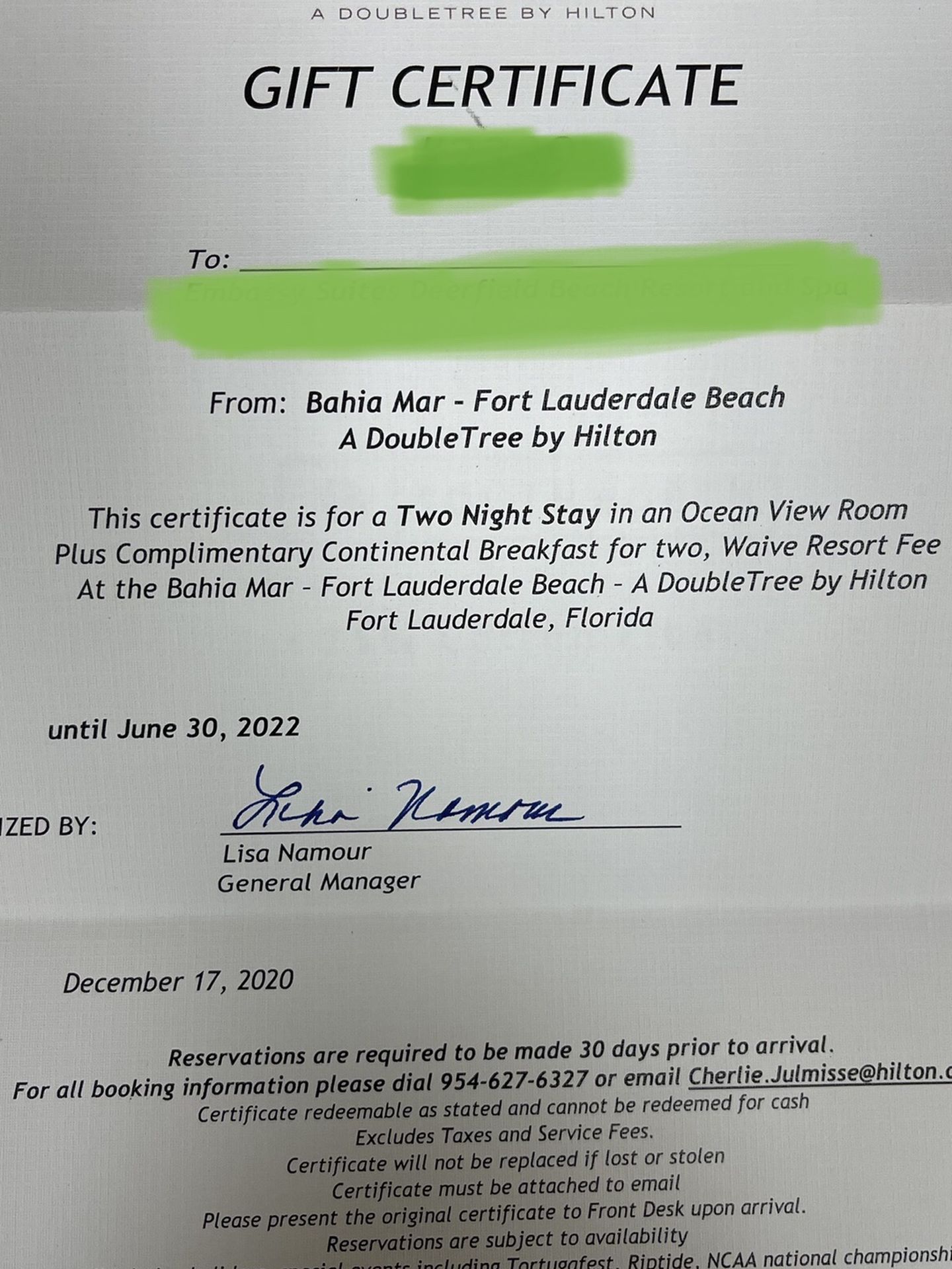 Bahia Mar by Hilton - 3 Day 2 Night Hotel Certificate