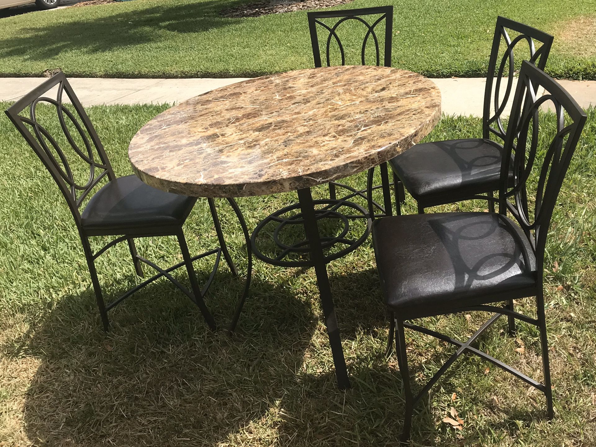 Pub table with bar height stools kitchen dining room set