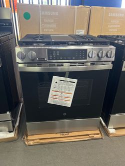 GE STAINLESS STEEL ISLAND GAS RANGE