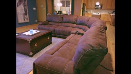 Power Reclining Sectional Sofa Couch