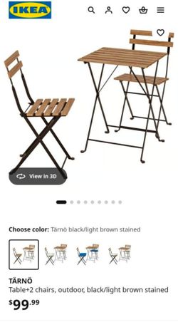 IKEA TÄRNÖ
Table+2 chairs, outdoor, painted in black
