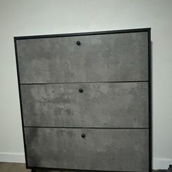 Black and Gray Shoe cabinet