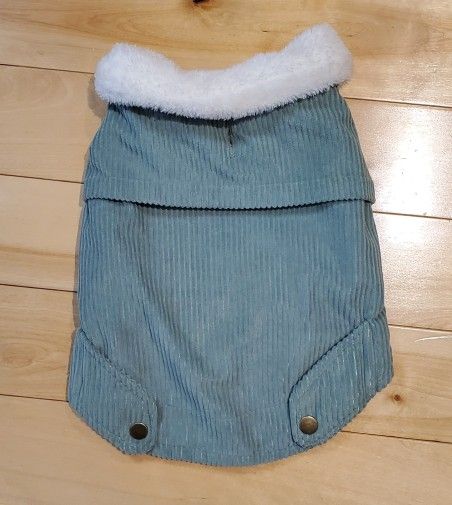 NEW Green Corduroy Sherpa Lined Winter Dog Jacket (M)