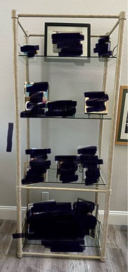 Glass Etagere Bookcase and matching tables