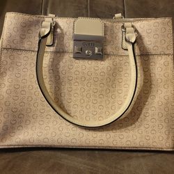Guess Pink Shoulder Bag Purse Handbag Logo Pattern