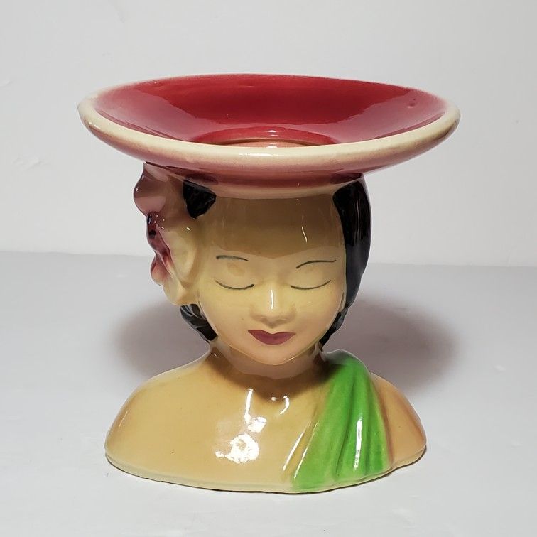 Shawnee Lady Head Vase Planter Polynesian