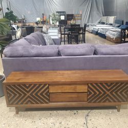 Mid-century Geometric TV Stand - Tobacco Brown/Black(NEW)