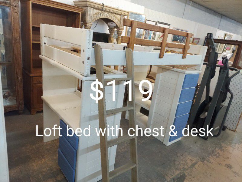 Twin Loft Bed With Chest & Desk