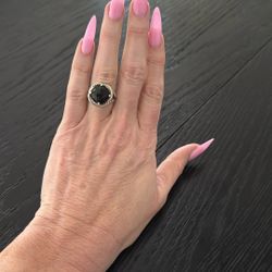 David Yurnan Black Onyx Ring Size 7