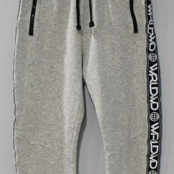 H&M Sweatpants Joggers Unisex Boys Girls Size 10-11A Gray WRLDWD Zipper Pockets