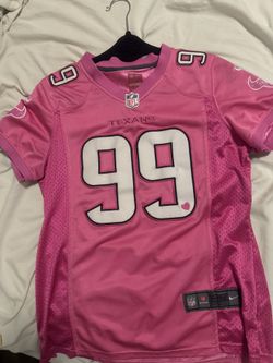 Texans JJ Watt Medium Pink NFL Jersey / Shirt 