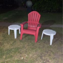 Outdoor Chair With Two Table Clean Good Condition Beautiful Style Re