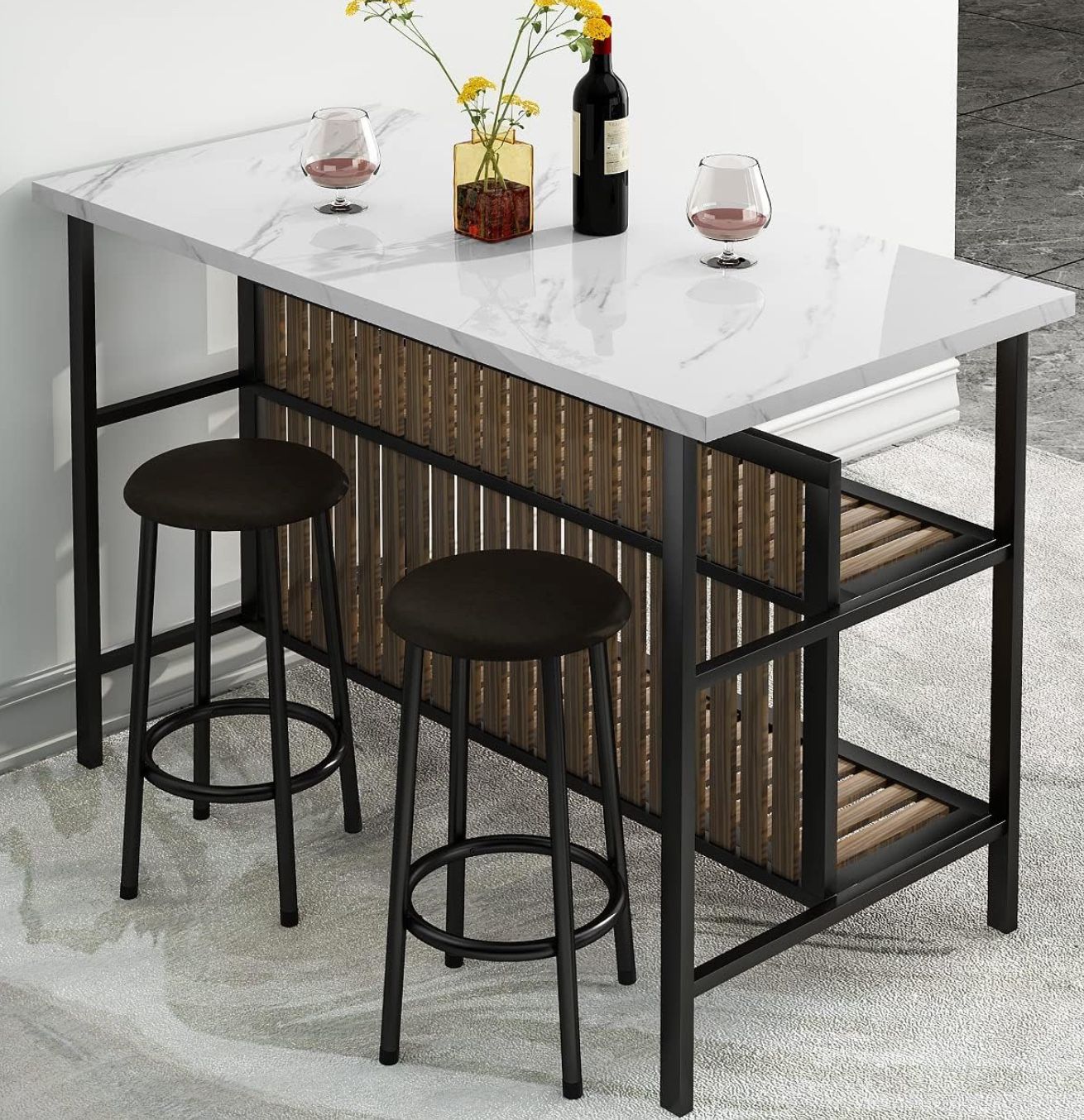 Dining Table With Shelf’s And With 2 Chairs