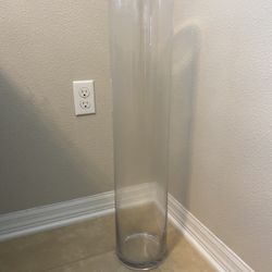 Cylinder Clear Floor Vase